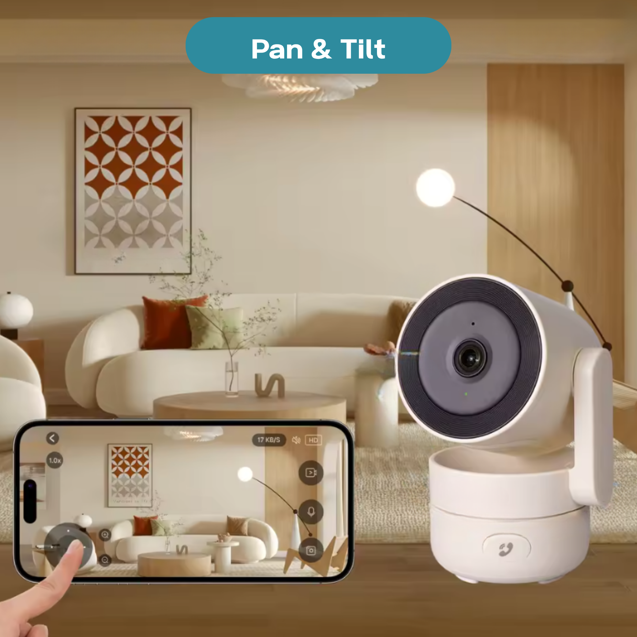 Smart Pan-Tilt Indoor Security Camera – 4MP HD Night Vision