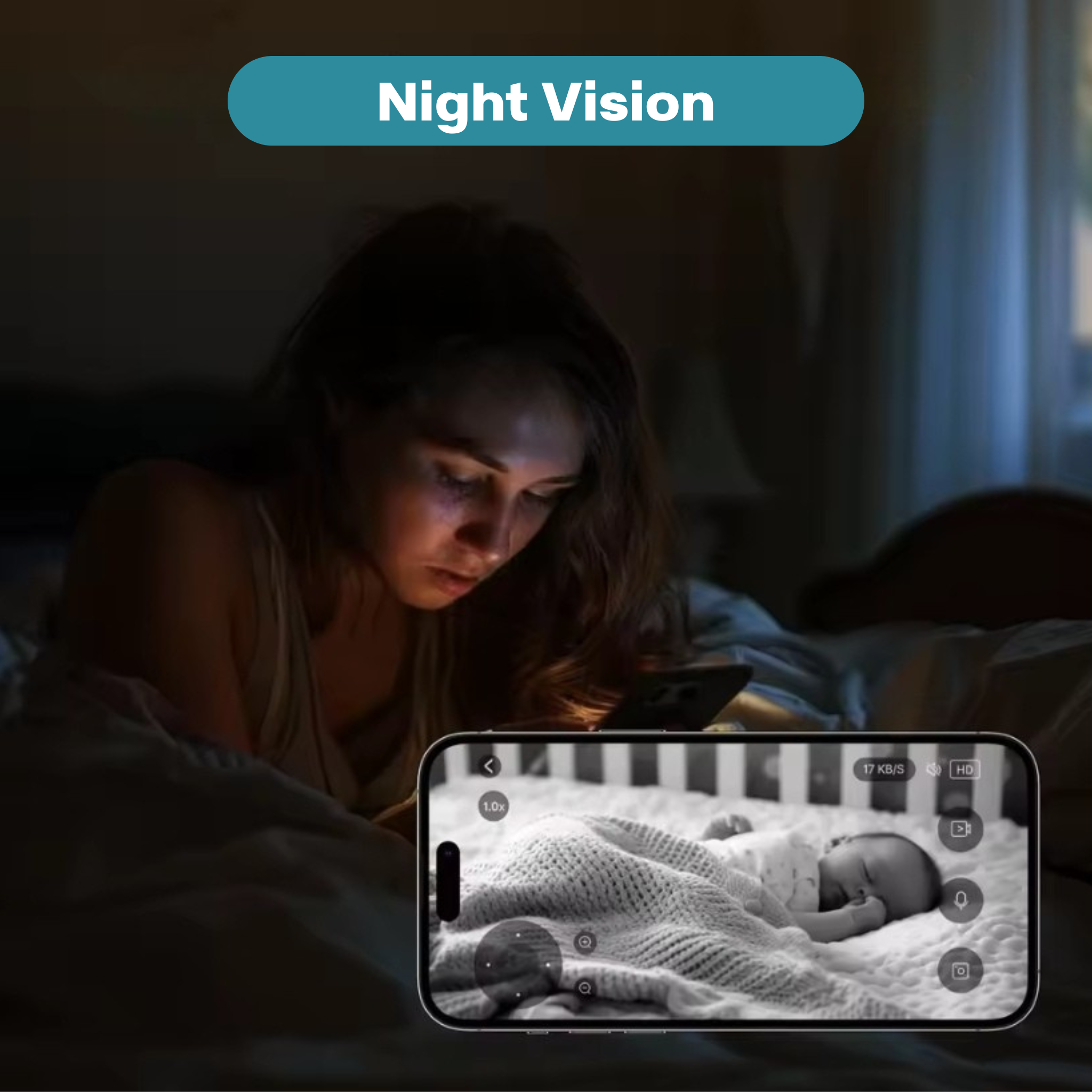 Smart Pan-Tilt Indoor Security Camera – 4MP HD Night Vision
