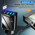 Illuminated 4-USB Wall Charger 3A